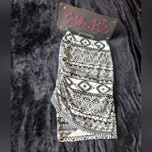 EUC Rue 21 Black White Aztec Print Midi Skirt S